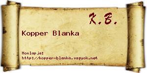 Kopper Blanka névjegykártya